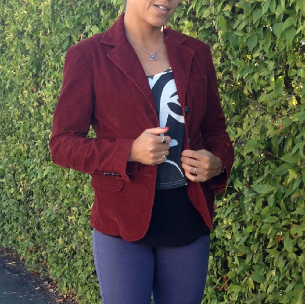 London Jean Victoria's Secret Red Corduroy Blazer